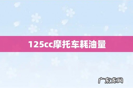 125cc摩托车耗油量