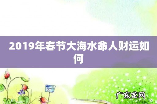 2019年春节大海水命人财运如何