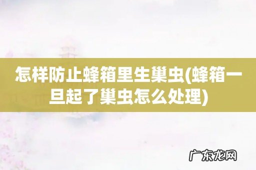 蜂箱一旦起了巢虫怎么处理 怎样防止蜂箱里生巢虫