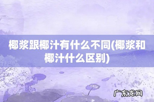 椰浆和椰汁什么区别 椰浆跟椰汁有什么不同