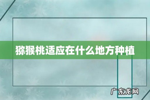 猕猴桃适应在什么地方种植