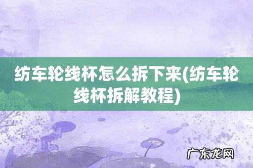 纺车轮线杯拆解教程 纺车轮线杯怎么拆下来