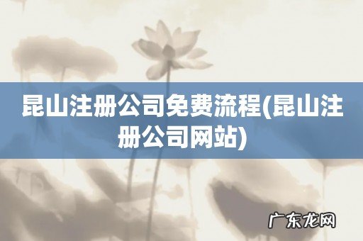 昆山注册公司网站 昆山注册公司免费流程