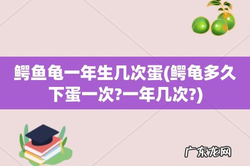 鳄龟多久下蛋一次?一年几次? 鳄鱼龟一年生几次蛋