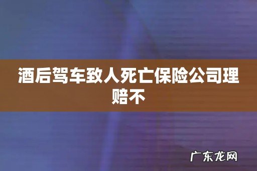 酒后驾车致人死亡保险公司理赔不