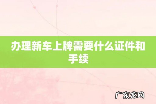 办理新车上牌需要什么证件和手续