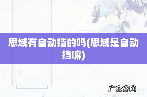 思域是自动挡嘛 思域有自动挡的吗