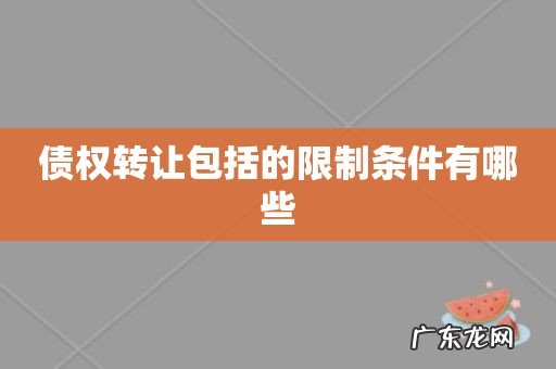 债权转让包括的限制条件有哪些