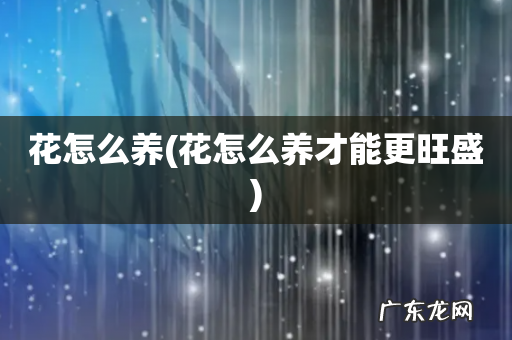 花怎么养才能更旺盛 花怎么养
