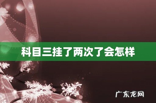 科目三挂了两次了会怎样