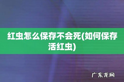 如何保存活红虫 红虫怎么保存不会死