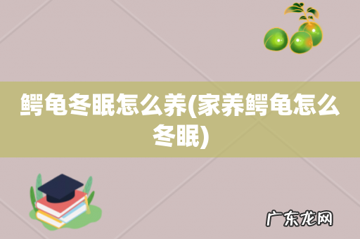 家养鳄龟怎么冬眠 鳄龟冬眠怎么养