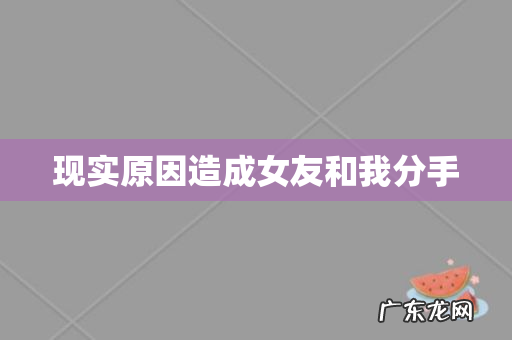 现实原因造成女友和我分手