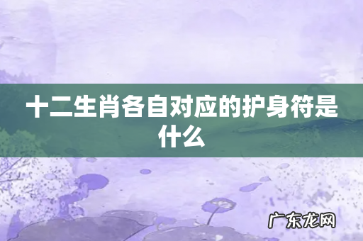 十二生肖各自对应的护身符是什么