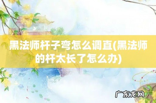 黑法师的杆太长了怎么办 黑法师杆子弯怎么调直