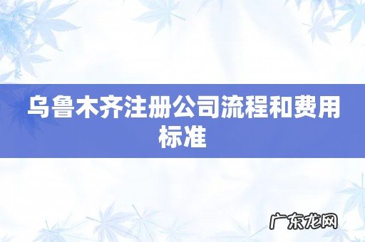 乌鲁木齐注册公司流程和费用标准