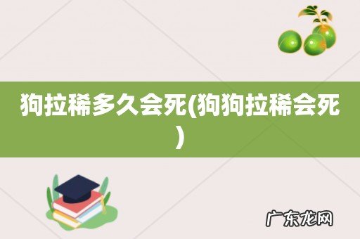 狗狗拉稀会死 狗拉稀多久会死