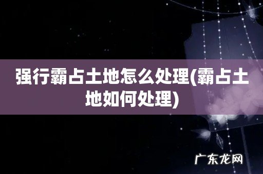 霸占土地如何处理 强行霸占土地怎么处理