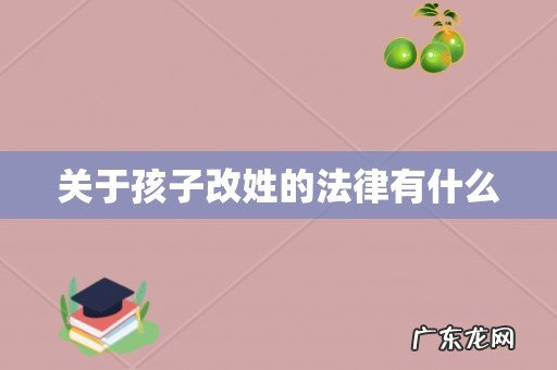 关于孩子改姓的法律有什么