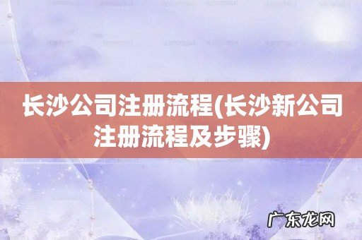 长沙新公司注册流程及步骤 长沙公司注册流程