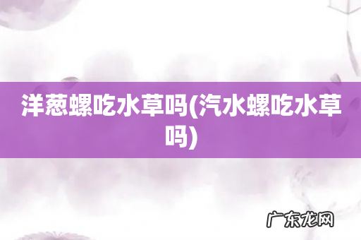 汽水螺吃水草吗 洋葱螺吃水草吗