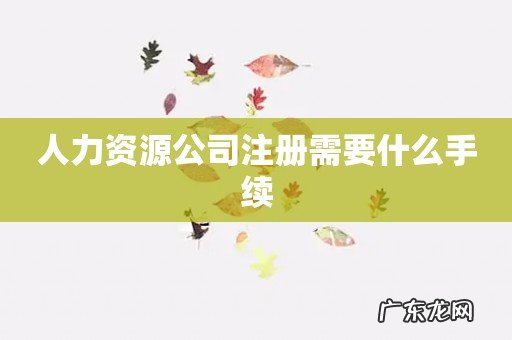 人力资源公司注册需要什么手续