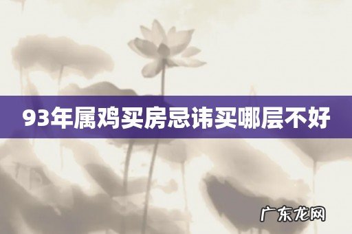 93年属鸡买房忌讳买哪层不好