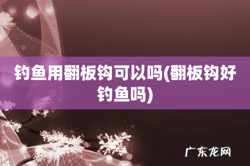 翻板钩好钓鱼吗 钓鱼用翻板钩可以吗