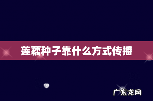 莲藕种子靠什么方式传播