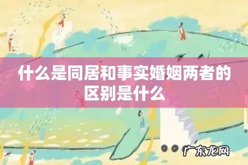 什么是同居和事实婚姻两者的区别是什么