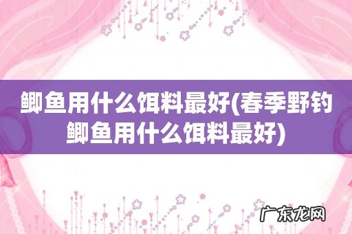 春季野钓鲫鱼用什么饵料最好 鲫鱼用什么饵料最好