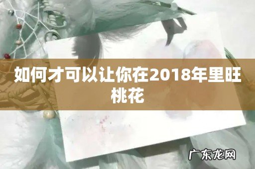 如何才可以让你在2018年里旺桃花