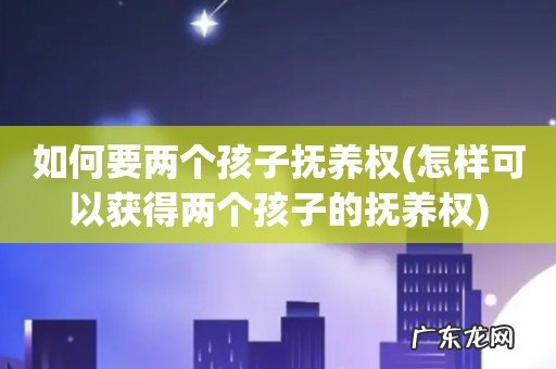 怎样可以获得两个孩子的抚养权 如何要两个孩子抚养权