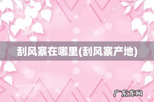 刮风寨产地 刮风寨在哪里