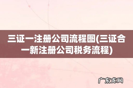 三证合一新注册公司税务流程 三证一注册公司流程图