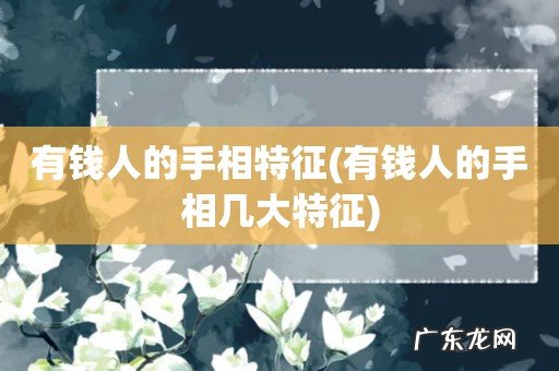 有钱人的手相几大特征 有钱人的手相特征