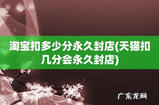 天猫扣几分会永久封店 淘宝扣多少分永久封店