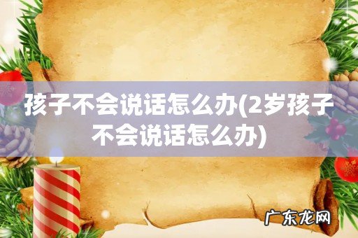 2岁孩子不会说话怎么办 孩子不会说话怎么办