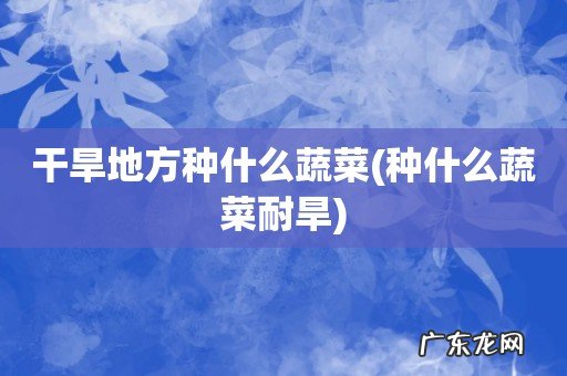 种什么蔬菜耐旱 干旱地方种什么蔬菜