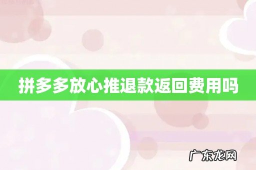 拼多多放心推退款返回费用吗