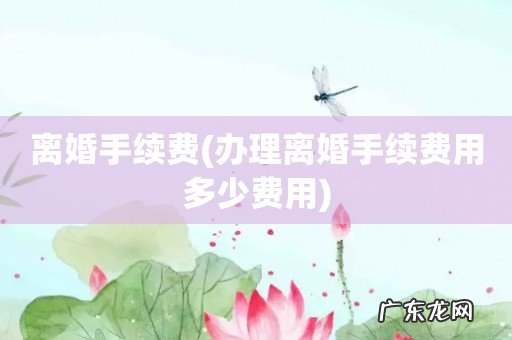 办理离婚手续费用多少费用 离婚手续费