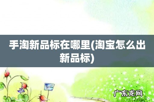 淘宝怎么出新品标 手淘新品标在哪里