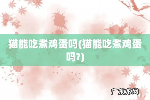 猫能吃煮鸡蛋吗? 猫能吃煮鸡蛋吗