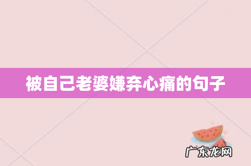 被自己老婆嫌弃心痛的句子