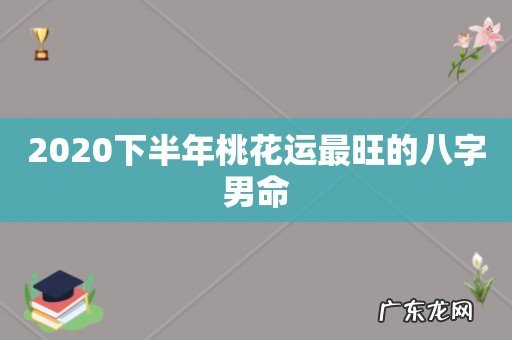 2020下半年桃花运最旺的八字男命