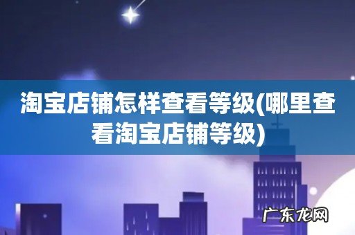 哪里查看淘宝店铺等级 淘宝店铺怎样查看等级