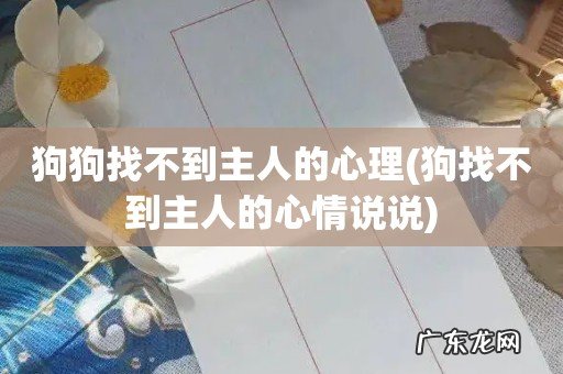 狗找不到主人的心情说说 狗狗找不到主人的心理