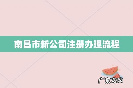 南昌市新公司注册办理流程