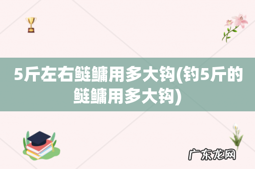 钓5斤的鲢鳙用多大钩 5斤左右鲢鳙用多大钩