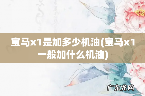 宝马x1一般加什么机油 宝马x1是加多少机油